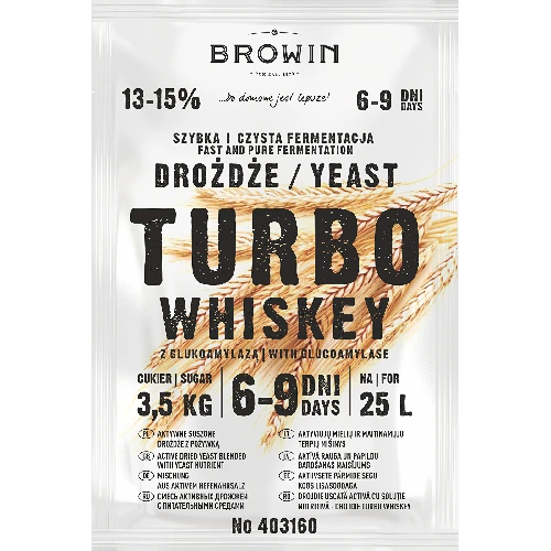 Turbo Whiskey distiller's yeast, 23 g - 2 ['yeast for alcohol', ' yeast for spirit', ' yeast for moonshine', ' yeast for samogon', ' moonshine', ' samogon', ' moonshine']