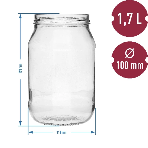 Twist-off jar 1.7 L, Ø100 – 6 pcs - 5 