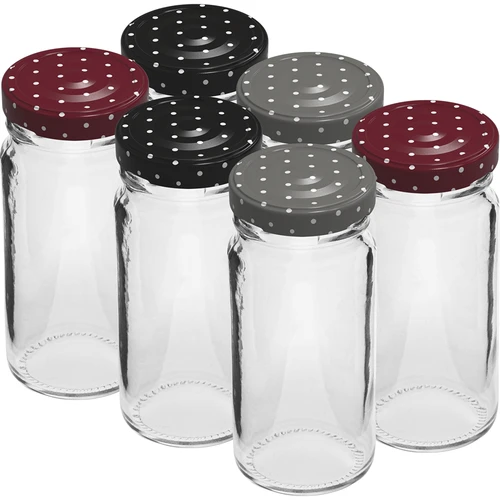 Twist-off jar 90 ml with coloured cap fi43 - 6 pcs.  - 1 ['preserving jars', ' jars with screw caps', ' for preserves', ' for jam', ' for spices']