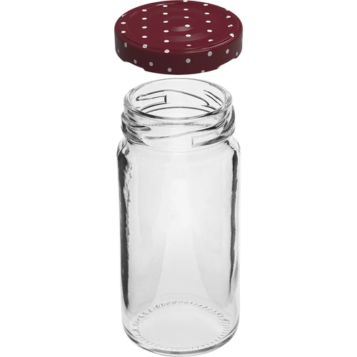 Twist-off jar 90 ml with coloured cap fi43 - 6 pcs. - 4 ['preserving jars', ' jars with screw caps', ' for preserves', ' for jam', ' for spices']