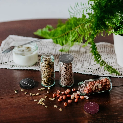 Twist-off jar 90 ml with coloured cap fi43 - 6 pcs. - 6 ['preserving jars', ' jars with screw caps', ' for preserves', ' for jam', ' for spices']