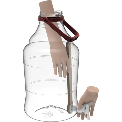 Unbreakable Demijohn - 15 L with braces - 7 ['shatterproof demijohn', ' PET demijohn', ' lightweight demijohn', ' demijohn for wine', ' demijohn with tap', ' demijohn with small tap', ' demijohn for winemaking', ' demijohn with discharge tap', ' plastic demijohn', ' demijohn for fermenting', ' demijohn 15L']