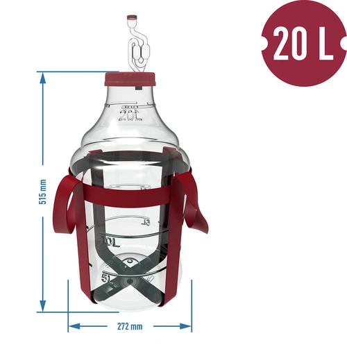 Unbreakable Demijohn - 20 L with braces - 6 ['demijohns', ' shatterproof demijohns', ' 20l demijohns', ' beer container', ' beer demijohns', ' fermenter', ' fermentable', ' unbreakable demijohns', ' wide mouth demijohns', ' balloon holder']