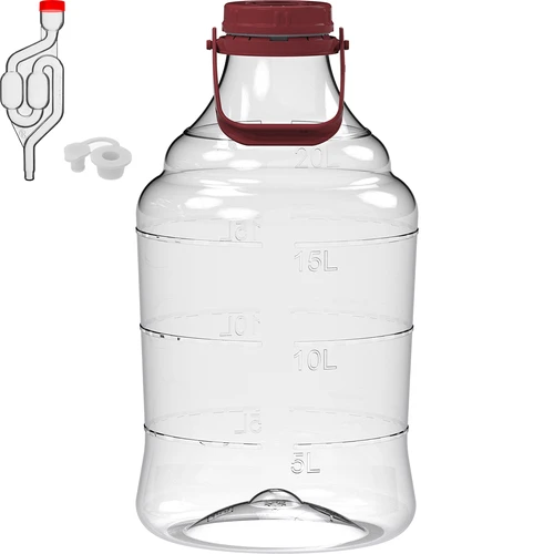 Unbreakable Demijohn - 20 L with handle - 2 ['demijohns', ' shatterproof demijohns', ' 20 l demijohns', ' beer container', ' beer demijohns', ' fermenter', ' fermentable', ' unbreakable demijohns', ' wide mouth demijohns', ' balloon holder']