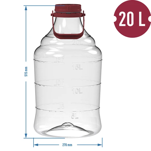 Unbreakable Demijohn - 20 L with handle - 6 ['demijohns', ' shatterproof demijohns', ' 20 l demijohns', ' beer container', ' beer demijohns', ' fermenter', ' fermentable', ' unbreakable demijohns', ' wide mouth demijohns', ' balloon holder']