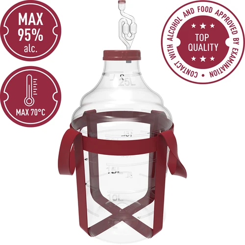 Unbreakable Demijohn - 25 L with braces - 5 ['demijohns', ' shatterproof demijohns', ' 25l demijohns', ' beer container', ' beer demijohns', ' fermenter', ' fermentable', ' unbreakable demijohns', ' wide mouth demijohns', ' balloon holder']