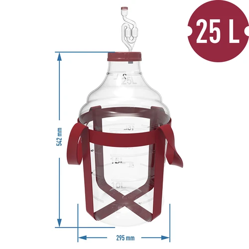 Unbreakable Demijohn - 25 L with braces - 6 ['demijohns', ' shatterproof demijohns', ' 25l demijohns', ' beer container', ' beer demijohns', ' fermenter', ' fermentable', ' unbreakable demijohns', ' wide mouth demijohns', ' balloon holder']