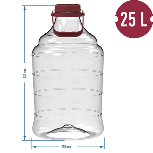 Unbreakable Demijohn - 25 L with handle - 6 ['demijohns', ' shatterproof demijohns', ' 25 l demijohns', ' beer container', ' beer demijohns', ' fermenter', ' fermentable', ' unbreakable demijohns', ' wide mouth demijohns', ' balloon holder']