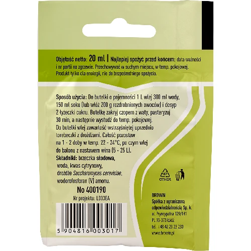 Universal Liquid wine yeast 20ml - 2 ['all-purpose yeast', ' wine yeast', ' yeast for wine', ' liquid wine yeast', ' liquid yeast', ' liquid yeast for wine', ' red wine yeast', ' white wine yeast', ' rose wine yeast']