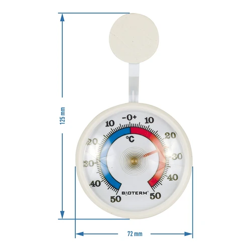 Universal, self-adhesive thermometer (-50°C to +50°C) - 2 ['universal thermometer', ' outdoor thermometer', ' window thermometer', ' balcony thermometer', ' outdoor window thermometer', ' thermometer', ' thermometer legible scale', ' plastic thermometer', ' thermometer fixed to glass pane', ' self-adhesive thermometer', ' two-sided thermometer']