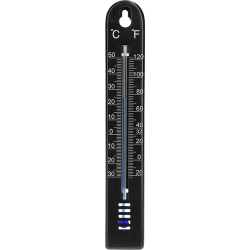 Universal-Thermometer, black (-30°C to +50°C) 17cm  - 1 ['thermometer', ' universal thermometer', ' plastic thermometer', ' thermometer with legible scale', ' thermometer with dual scale', ' thermometer for rooms with high humidity']