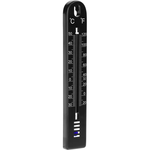 Universal-Thermometer, black (-30°C to +50°C) 17cm - 2 ['thermometer', ' universal thermometer', ' plastic thermometer', ' thermometer with legible scale', ' thermometer with dual scale', ' thermometer for rooms with high humidity']