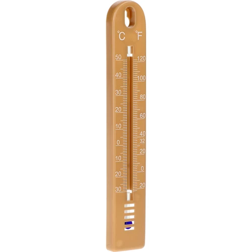 Universal-Thermometer, light brown (-30°C to +50°C) 17cm - 2 ['thermometer', ' universal thermometer', ' plastic thermometer', ' thermometer with legible scale', ' thermometer with dual scale', ' thermometer for rooms with high humidity']