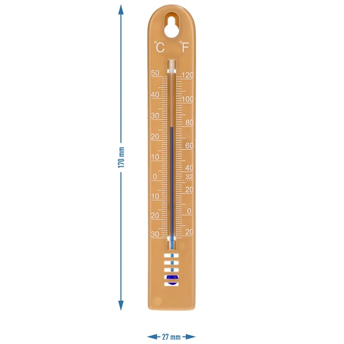 Universal-Thermometer, light brown (-30°C to +50°C) 17cm - 4 ['thermometer', ' universal thermometer', ' plastic thermometer', ' thermometer with legible scale', ' thermometer with dual scale', ' thermometer for rooms with high humidity']