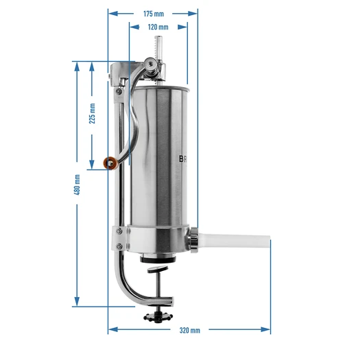 Vertical sausage stuffer 3 kg - 9 ['sausage stuffer', ' home sausage stuffer', ' home sausage', ' home sausage', ' how to make sausage']