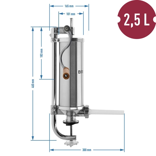 Vertical stuffer 2,5 kg - 10 ['sausage stuffer', ' for home-made sausages', ' for sausages', ' for krakowska', ' for intestines', ' for protein casings', ' how to stuff sausages']