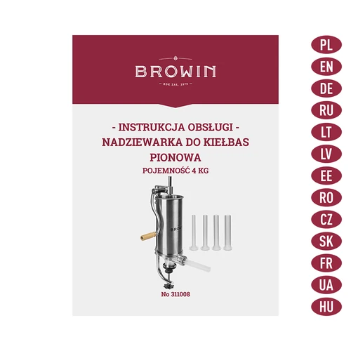 Vertical stuffer 4 kg - 9 ['sausage stuffer', ' stuffer for sausages', ' sausage stuffer', ' vertical stuffer', ' sausage filler', ' meat filler', ' home stuffer', ' catering stuffer', ' butcher equipment']