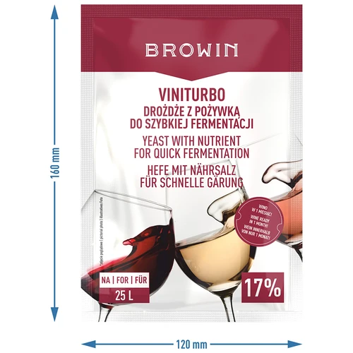 ViniTurbo - 20 g Fast fermentation kit - 3 ['yeast with nutrient', ' wine yeast with nutrient', ' yeast and nutrient for wine', ' wine nutrient', ' active dried wine yeast', ' wine yeast', ' yeast for wine', ' dried wine yeast', ' dried yeast', ' dried yeast for wine', ' red wine yeast', ' white wine yeast', ' rosé wine yeast']