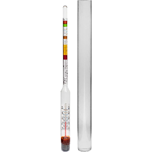 Vinometer (sugar meter) with thermometer in a plastic test tube  - 1 