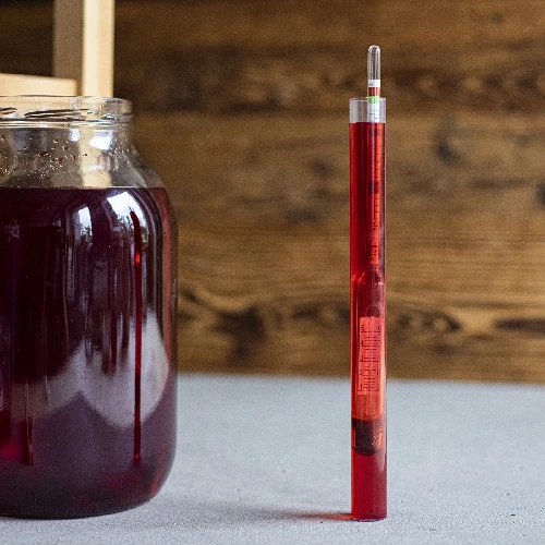 Vinometer (sugar meter) with thermometer in a plastic test tube - 5 