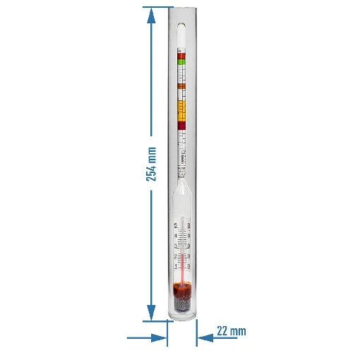 Vinometer (sugar meter) with thermometer in a plastic test tube - 3 