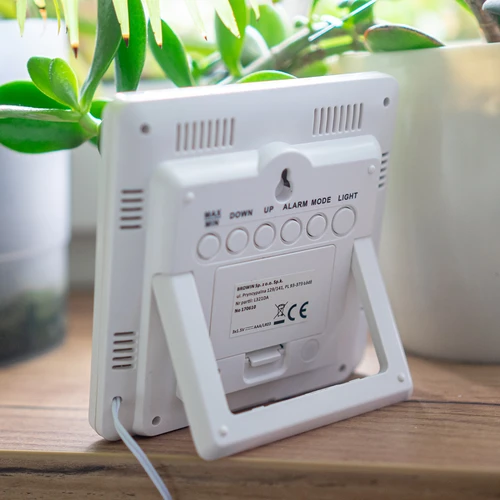 Weather station – electronic, backlit, probe, white - 11 ['weather station with probe', ' thermometer-hygrometer', ' multifunctional weather station', ' for temperature measurement', ' with clock', ' backlit display', ' min-max memory', ' humidity measurement', ' browin', ' weather station']