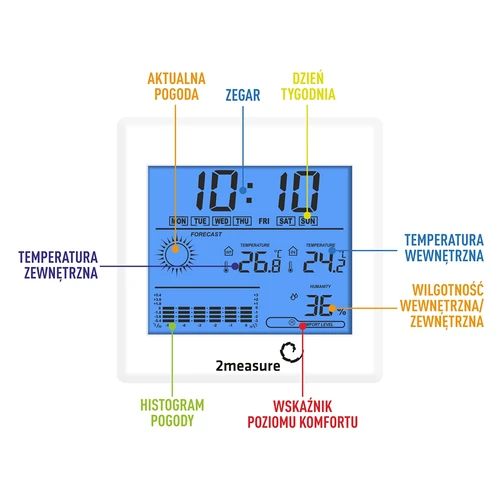 Weather station – electronic, backlit, probe, white - 5 ['weather station with probe', ' thermometer-hygrometer', ' multifunctional weather station', ' for temperature measurement', ' with clock', ' backlit display', ' min-max memory', ' humidity measurement', ' browin', ' weather station']