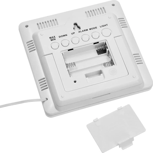 Weather station – electronic, backlit, probe, white - 4 ['weather station with probe', ' thermometer-hygrometer', ' multifunctional weather station', ' for temperature measurement', ' with clock', ' backlit display', ' min-max memory', ' humidity measurement', ' browin', ' weather station']