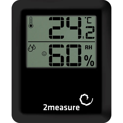 Weather station – electronic, wireless, black - 2 ['weather station', ' household weather station', ' temperature', ' ambient temperature', ' temperature monitoring', ' electronic thermometer', ' indoor thermometer', ' humidity meter', ' thermometer with hygrometer', ' thermometer with humidity meter', ' air humidity meter', ' weather station']