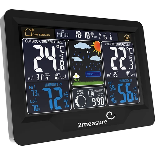 Weather station RCC, DCF – electronic, wireless, backlit, sensor, black - 4 ['wireless weather station', ' weather station', ' wireless sensor', ' pressure measurements', ' humidity measurement', ' weather station']