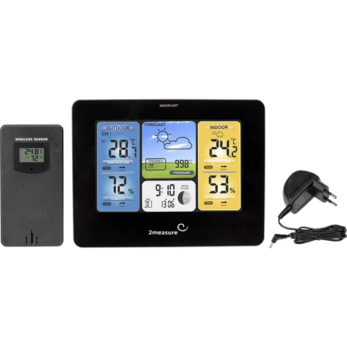 Weather station RCC – Electronic, wireless, backlit, sensor, black - 2 ['wireless weather station', ' outdoor and indoor temperature measurement', ' humidity measurement', ' weather station with colour display', ' accurate weather station', ' gift', ' black weekend', ' weather station']