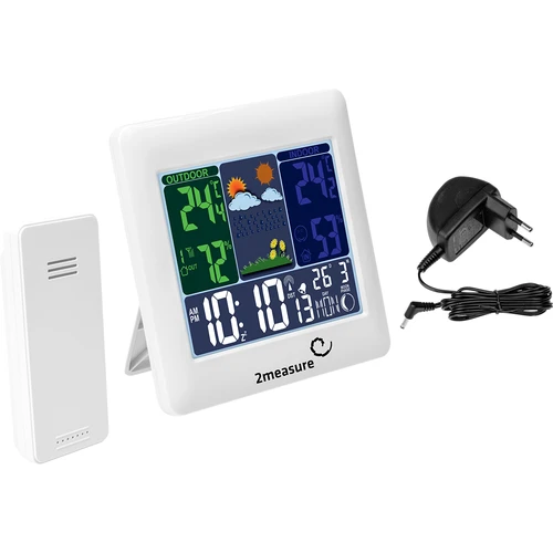Weather station RCC – electronic, wireless, backlit, sensor, white  (electronic) - symbol:260302