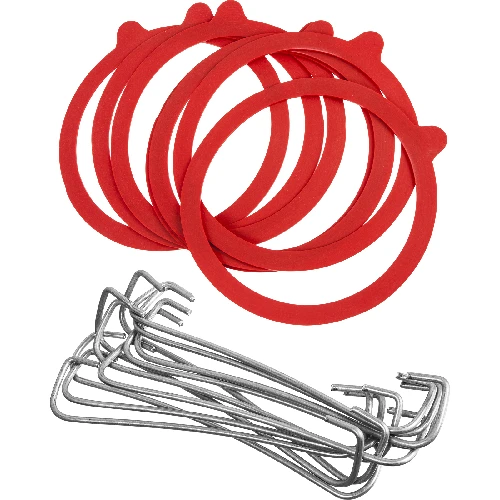 Wecking set - wire springs + rubber seals Ø110mm , 10pcs.  - 1 ['jar seals', ' rubber seals for jars', ' bottle seal', ' jar accessories', ' for jars', ' seals for jars']