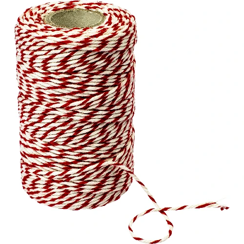 White-and-red cotton twine for meat tying (240°C) 55 m (threads, strings,  nettings) - symbol:310205