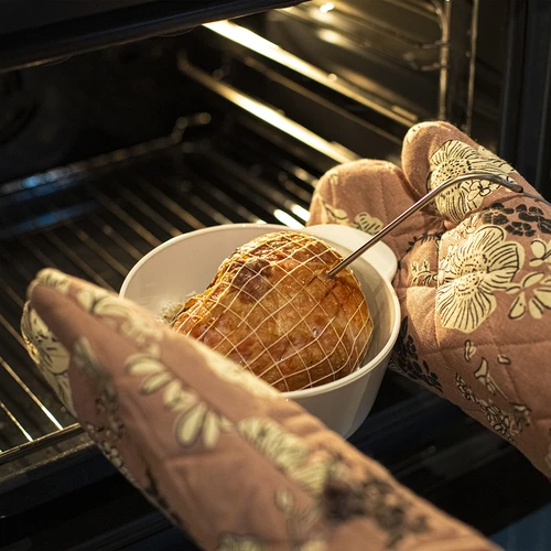 White netting with dimensions of 12.5 cm x 502 m, thermal resistance of up to 220°C - 7 ['meat net', ' meat net for smoking', ' meat net for steaming', ' meat net for baking', ' durable meat net', ' for home-made meats', ' for ham', ' for gammon']