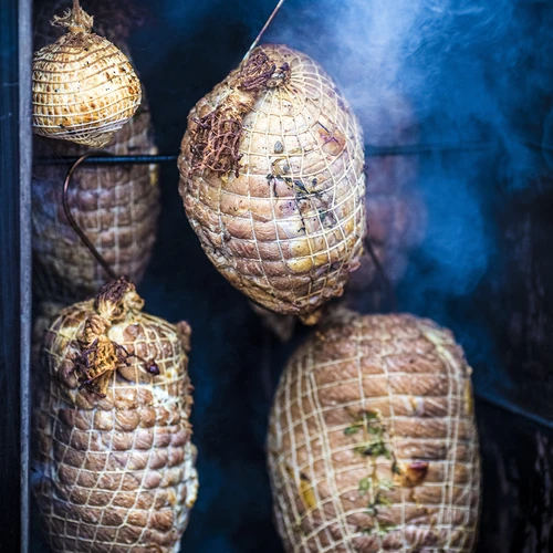 White netting with dimensions of 12.5 cm x 502 m, thermal resistance of up to 220°C - 9 ['meat net', ' meat net for smoking', ' meat net for steaming', ' meat net for baking', ' durable meat net', ' for home-made meats', ' for ham', ' for gammon']