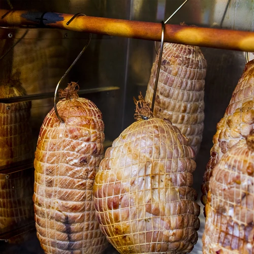 White netting with dimensions of 12.5 cm x 502 m, thermal resistance of up to 220°C - 11 ['meat net', ' meat net for smoking', ' meat net for steaming', ' meat net for baking', ' durable meat net', ' for home-made meats', ' for ham', ' for gammon']