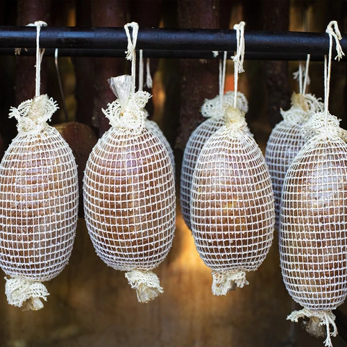 White netting with dimensions of 12.5 cm x 502 m, thermal resistance of up to 220°C - 12 ['meat net', ' meat net for smoking', ' meat net for steaming', ' meat net for baking', ' durable meat net', ' for home-made meats', ' for ham', ' for gammon']