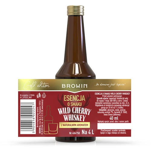 Wild Cherry Whiskey  flavouring for liquor for 4 L - 4 ['alcoholic beverage dressing', ' alcohol flavouring', ' vodka flavouring', ' flavouring essence', ' whisky flavouring', ' whisky', ' natural flavouring essence', ' whisky flavouring', ' essences', ' moonshine essences', ' wild cherry essences']