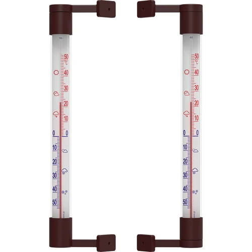 Window thermometer stick-on/screw-on , brown  (-50°C to +50°C) 22cm - 3 ['round thermometer', ' what temperature']