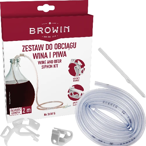 Wine siphon hose with handle and clamp - 2 ['wine siphon tubing', ' wine pouring', ' wine decantation', ' wine decantation tubing', ' wine decantation kit', ' wine extraction kit', ' wine extraction']