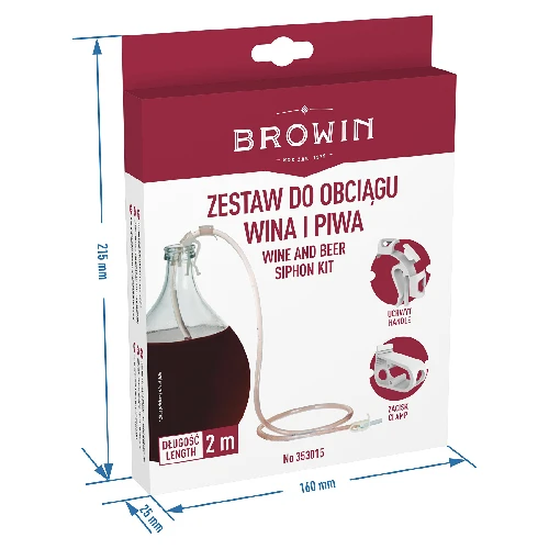 Wine siphon hose with handle and clamp - 7 ['wine siphon tubing', ' wine pouring', ' wine decantation', ' wine decantation tubing', ' wine decantation kit', ' wine extraction kit', ' wine extraction']