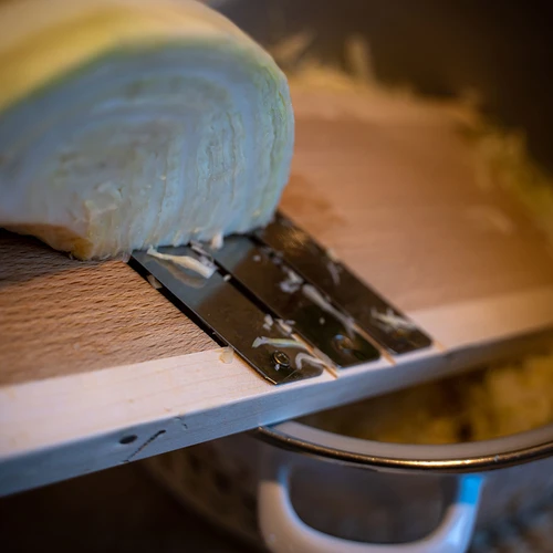 Wooden cabbage shredder 45x15cm , 3 blades - 2 ['wooden hand-held shredder', ' hand-held shredder', ' hand-held vegetable shredder', ' hand-held cabbage shredder', ' cabbage shredding', ' vegetable shredder', ' vegetable grater', ' kitchen grater', ' cabbage grater', ' cabbage cutter', ' onion shredder', ' for cabbage shredding', ' catering shredder ']