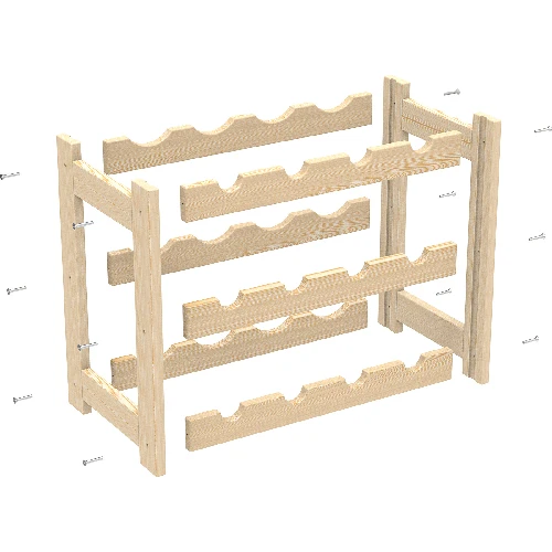 Wooden rack for wine - 12 bottles - 3 ['wine rack', ' wine storage', ' wine accessories', ' wine aging', ' liquor rack', ' liquor stand', ' whisky rack', ' wooden rack']