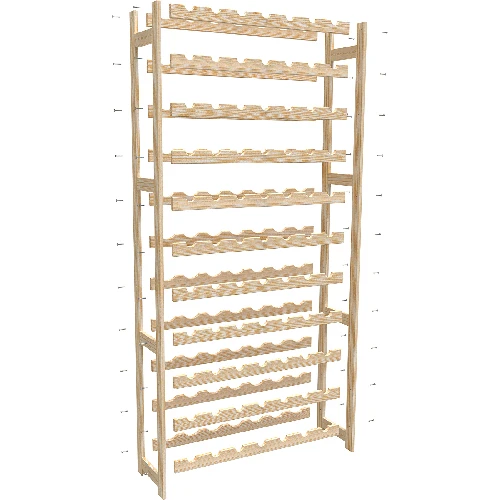 Wooden rack for wine - 77 bottles - 3 ['wine rack', ' wine storage', ' wine accessories', ' wine aging', ' liquor rack', ' liquor stand', ' whisky rack', ' wooden rack']