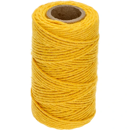 Yellow cotton twine 100 g  - 1 ['twine of cotton', ' cotton twine', ' twine for delicate plants', ' natural twine', ' eco-friendly twine', ' macramé twine', ' twine for binding', ' craft twine', ' drawstring', ' yellow twine']