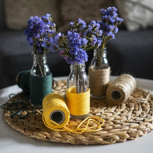 Yellow cotton twine 100 g - 13 ['twine of cotton', ' cotton twine', ' twine for delicate plants', ' natural twine', ' eco-friendly twine', ' macramé twine', ' twine for binding', ' craft twine', ' drawstring', ' yellow twine']