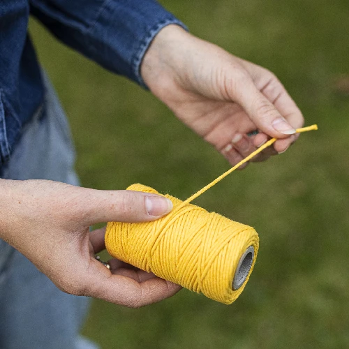 Yellow cotton twine 100 g - 6 ['twine of cotton', ' cotton twine', ' twine for delicate plants', ' natural twine', ' eco-friendly twine', ' macramé twine', ' twine for binding', ' craft twine', ' drawstring', ' yellow twine']