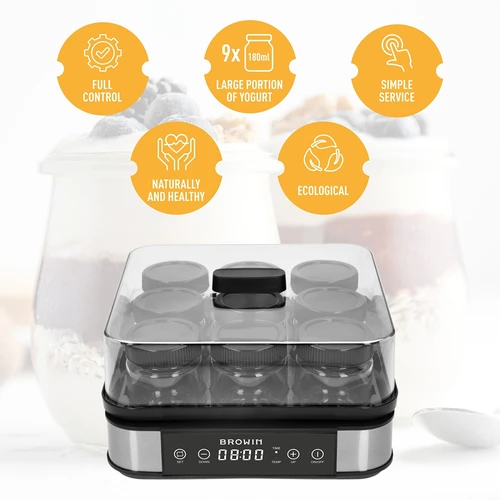 Yoghurt maker with a thermostat, 9 jars, 1.6 L - 13 ['yoghurt maker', ' yoghurt making device', ' vegan yoghurt', ' how to make yoghurt', ' for homemade yoghurt', ' yoghurt maker with thermostat', ' efficient yoghurt maker', ' for a gift', ' healthy cooking', ' best yoghurt maker', ' homemade yoghurt', ' yoghurt making equipment', ' how to make yoghurt easily', ' homemade kefir', ' healthy yoghurt', ' yoghurt in jars', ' recommended for yoghurt', ' gift']